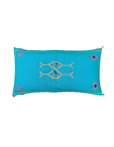 Grand Coussin Sabra Azur  Soie de Cactus suggérées chez