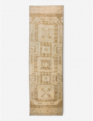 Vintage Turkish Hand-Knotted Wool Runner Rug No. 202, 2'11" x 11'2" soldes