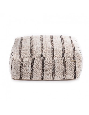 Pouf Beige en Coton à Rayures Noires acheter en ligne