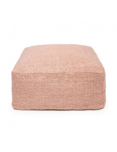 Pouf Rose en Coton Tressé brillant des détails fins